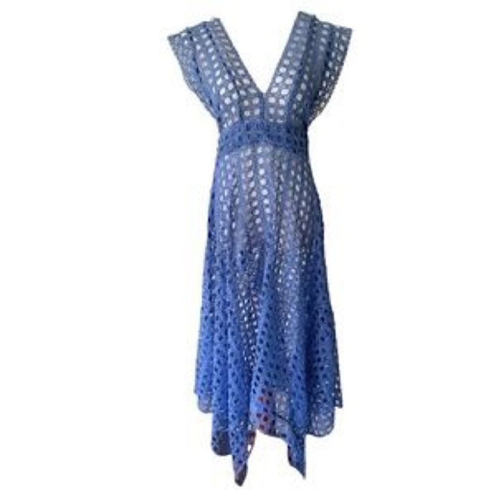 Thurley White VNeck open knit dress